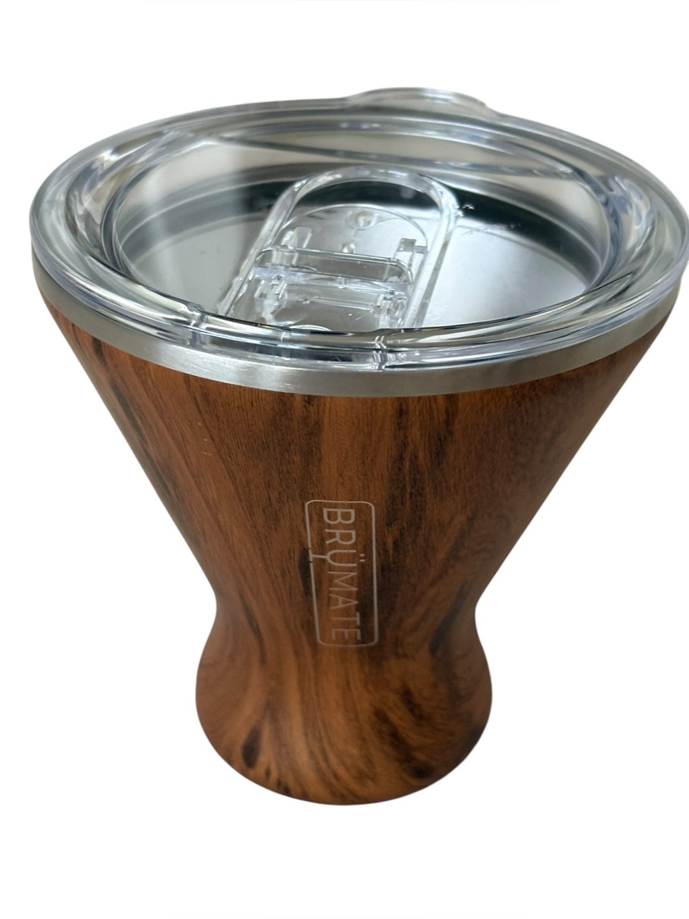BruMate MargTini 10 oz Tumbler Walnut Wood Slider Lid *Read